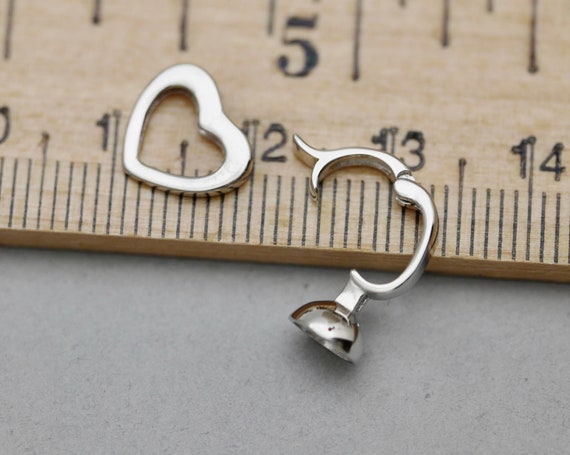 Sterling Silver Bracelet with Heart Findings Sterling Silver Bracelet with Heart Findings
