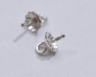 Sterling Silver 4mm Pearl Cup Peg: DIY Jewelry Findings for Half Drilled Pearls Pendant Bail Mount Settings (5076-NF)
