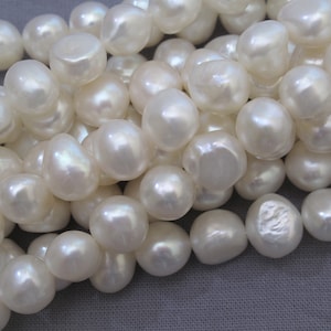 9-10mm AA+ Natural White Potato Nugget Pearl Beads, Genuine Freshwater Pearls, High Luster Irregular Shapes Freshwater Pearl Beads (685A-NP)