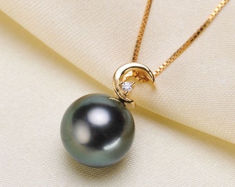Sterling Silver Moon Crescent Pendant Setting for Half Drilled Pearls