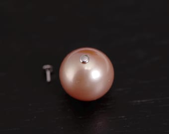 925 Solid Sterling Silver/Gold Tiny Head Pins, Pearl Jewelry Findings, Sterling Silver/Gold Pearl Mounts,Half Drilled Pearl Setting(5108-NF)