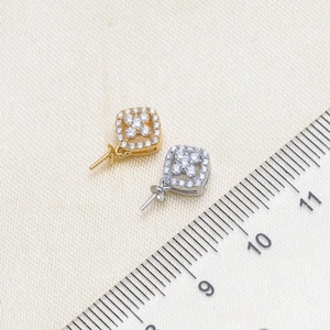 Sterling Silver CZ Pearl Pendant Bail: DIY Mount Finding