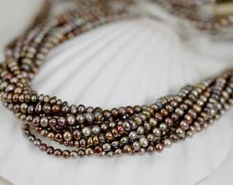 Multi Brown Potato Freshwater Pearl Beads, 16 Inch Strand (285-FP)