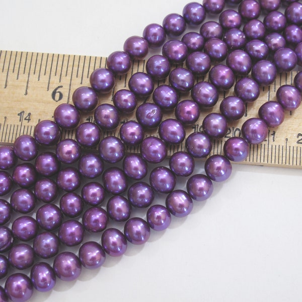 6.5-7.5mm High Luster Bright Purple Potato Freshwater Pearl Beads,Genuine Freshwater Pearls, Lustrous Cultured Freshwater Pearls (FP-926)