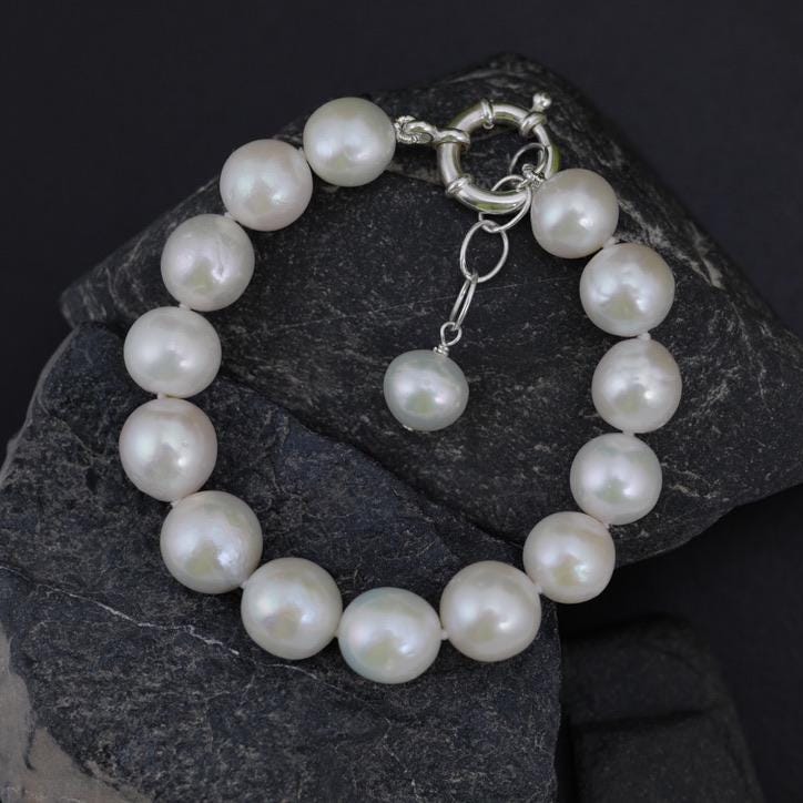 10-12mm Natural Baroque Pearl Bracelet, High Lustrous
