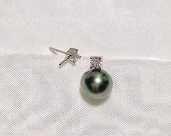925 Sterling Silver OR Gold Vermeil Stud Earring Settings : DIY Pearl Jewelry Findings for Half Drilled Beads, Peg Mounting Supply (473-EF)