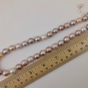 Natural Multi Pink Baroque Pearl Necklace, Genuine Cultured Pearl Necklace, Bridal Pearl Necklace, Hand Knotted Pink Pearl Necklace3096-NK image 9