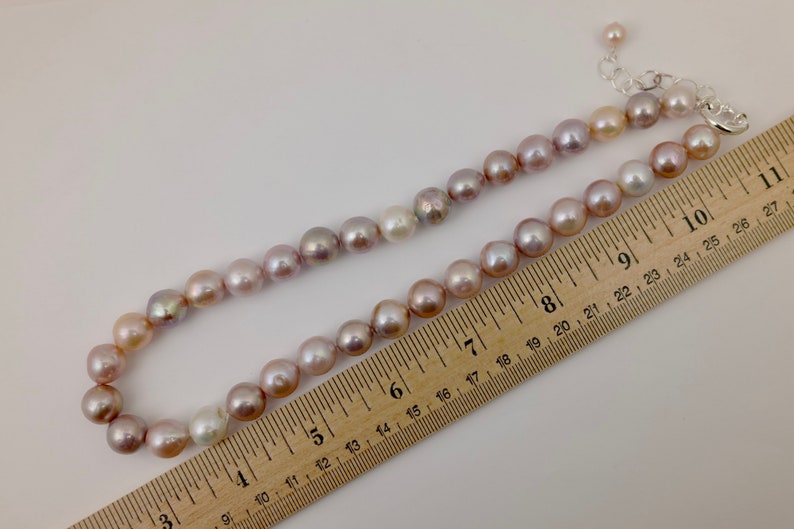 Natural Multi Pink Baroque Pearl Necklace, Genuine Cultured Pearl Necklace, Bridal Pearl Necklace, Hand Knotted Pink Pearl Necklace3096-NK image 9