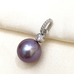 Sterling Silver Pearl Pendant Bail with Cubic Zirconia