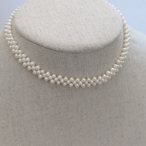 Handmade Freshwater Pearl Choker Necklace: Bridal Jewelry Set