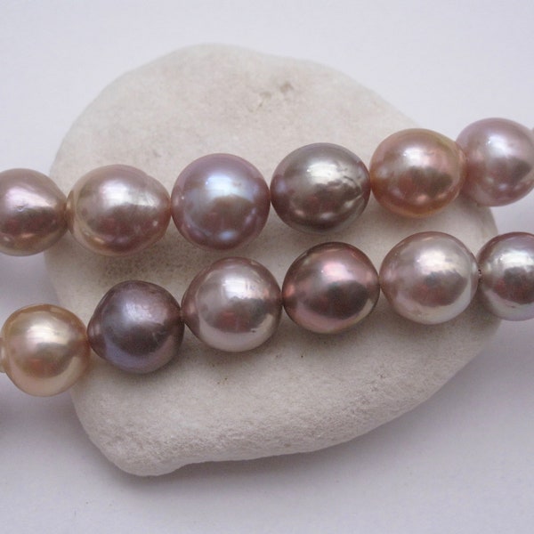 10-12mm Beautiful Natural Pink Baroque Pearl Beads, Very Pretty Multi Pink Edison Pearls, High Luster Natural Color Baroque Pearls (715-BQ)