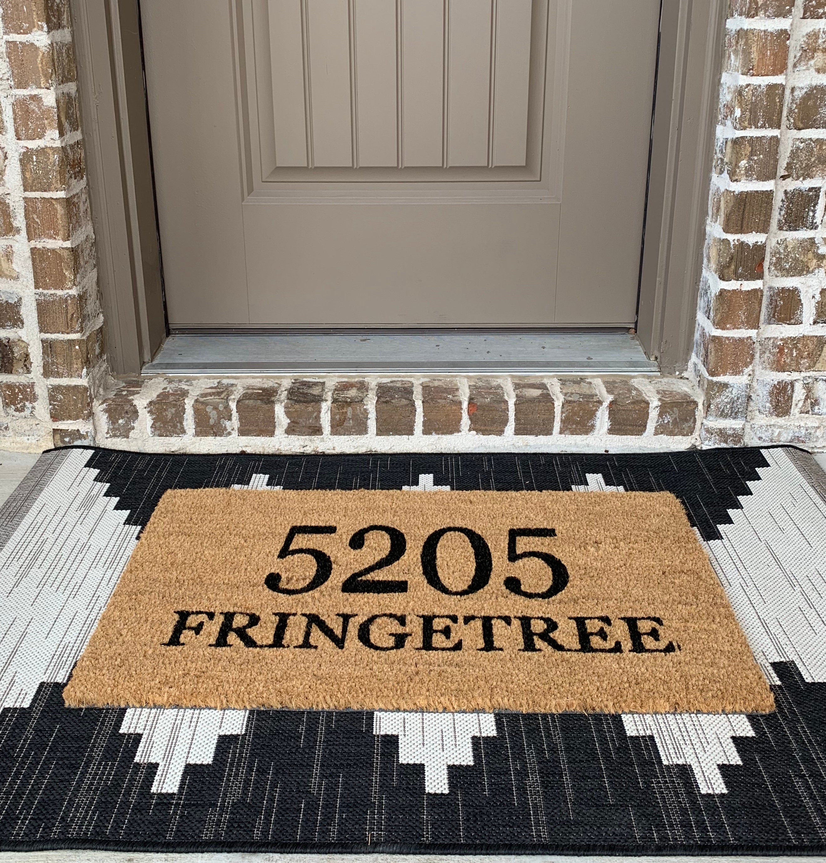 Street Address Front Door Mat Personalized Front Door Mat Etsy