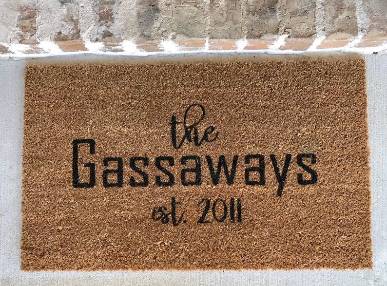 Custom Front Door Mat Personalized Last Name Image 0