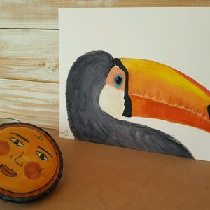 Toucan Watercolor Print, Fine Art Paper Inkjet Print, 8.5 X 11 Art, Exotic Bird, Bird Lover Present