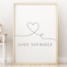Love Yourself Printable Poster, Positive Quote Print Art, One Line Wall ...