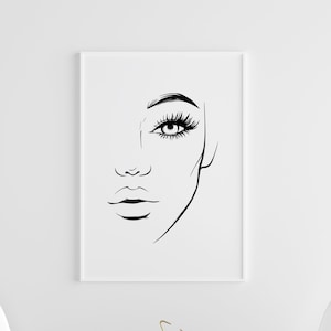Line Wall Art, Woman Face Sketch Art Print, Line Drawing, One Line Print, Woman Face Line Art, Bedroom Decoration, Female Drawing Poster