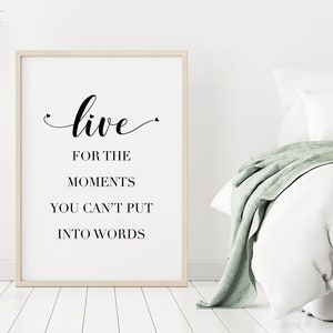 Inspirational Quote Printable Poster, Living Room Wall Art, Motivational Saying, Black and White Art, Above Bed Decor, Digital Download