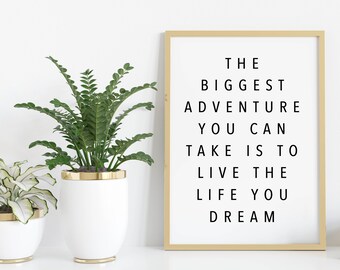 Motivational Quote Poster, Typographic Art, Black and White Wall Art, Minimal Wall Decor, Inspirational Saying, Bedroom & Office Wall Art