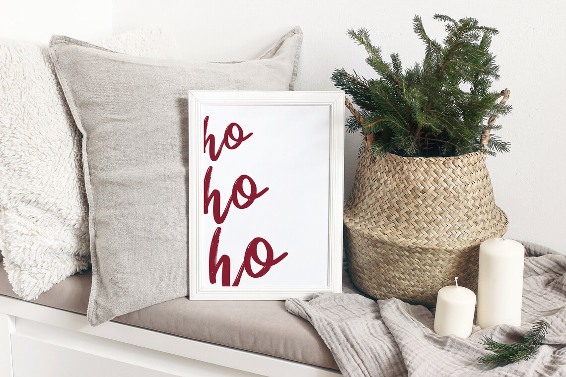 Ho Ho Ho Printable Sign Christmas Poster Holiday Decoration | Etsy