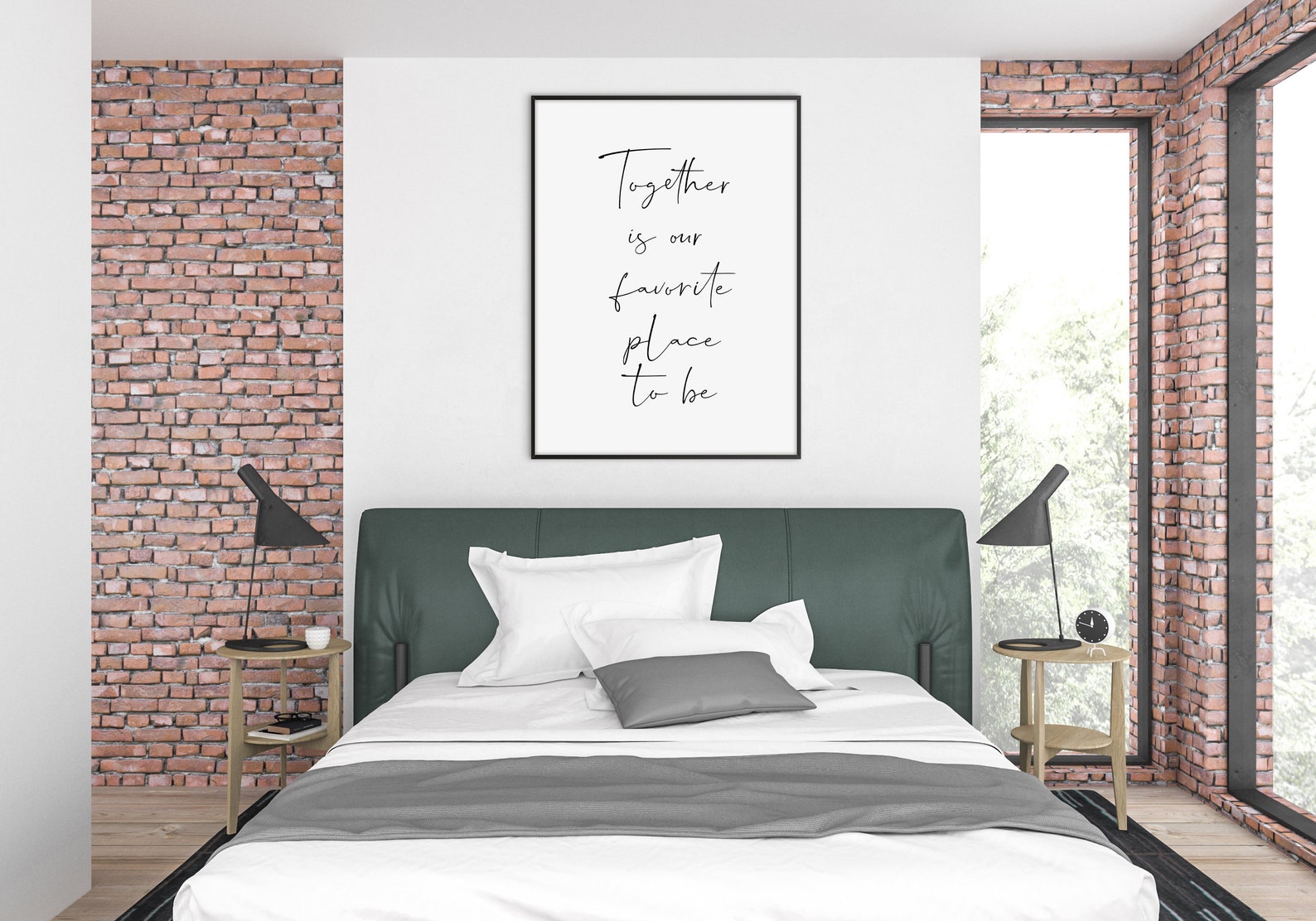 Above Bed Art Poster for Couples Bedroom Decor Black and Etsy