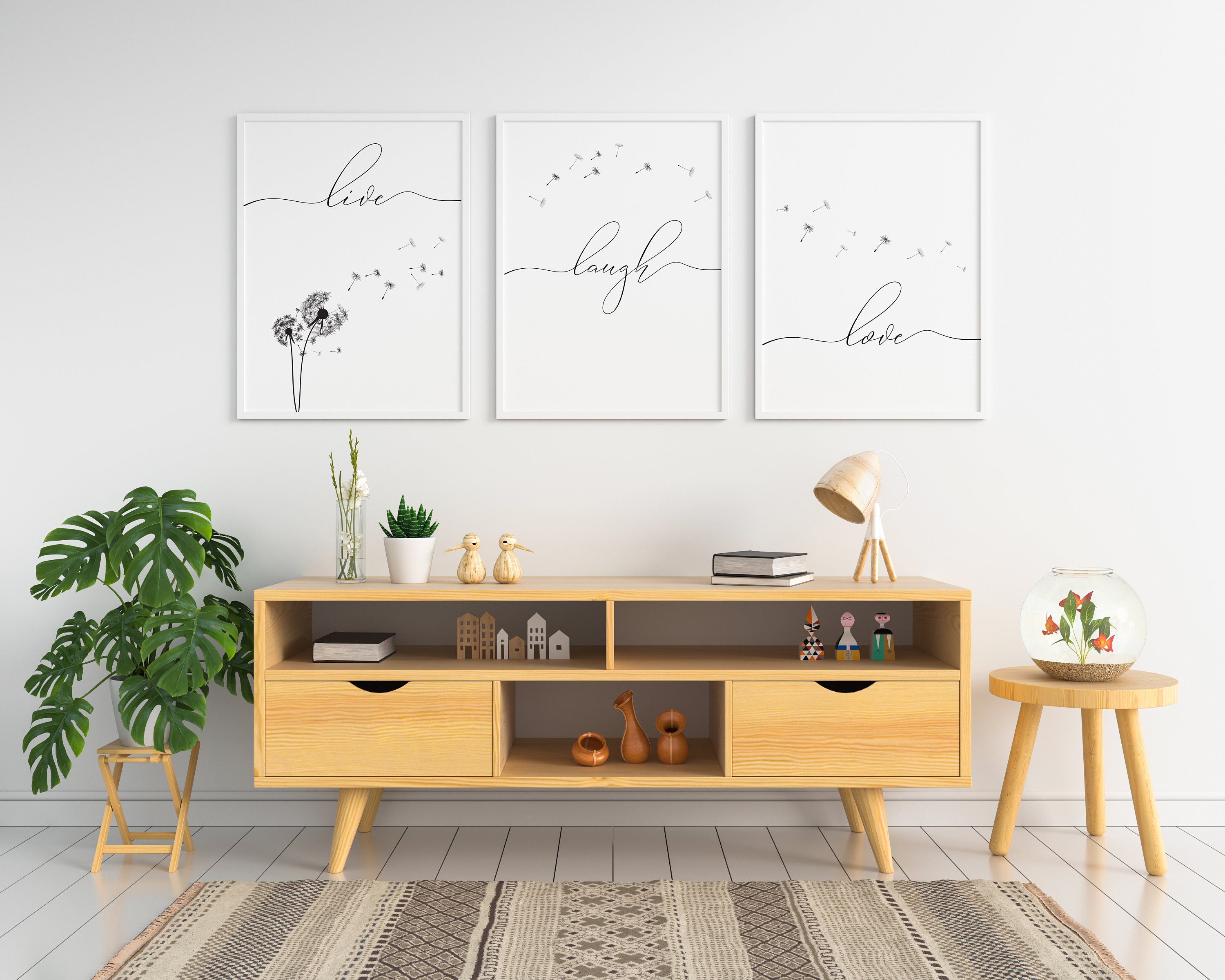 Live Laugh Love Printable Posters set of 3 Above Bed Wall - Etsy