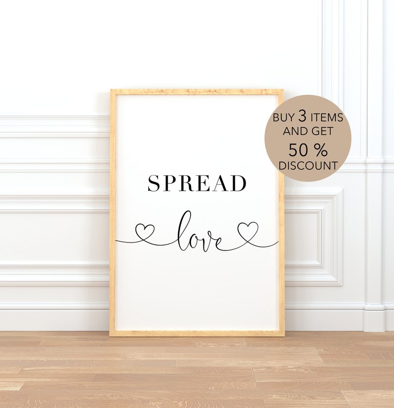 Spread Love Printable Poster Quote About Love Inspirational - Etsy