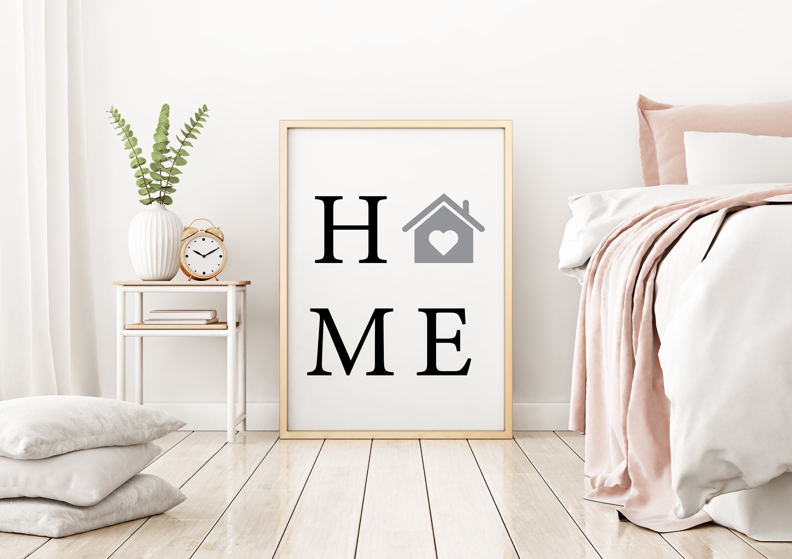 Home Sign Printable Black and White Wall Decor House Symbol | Etsy