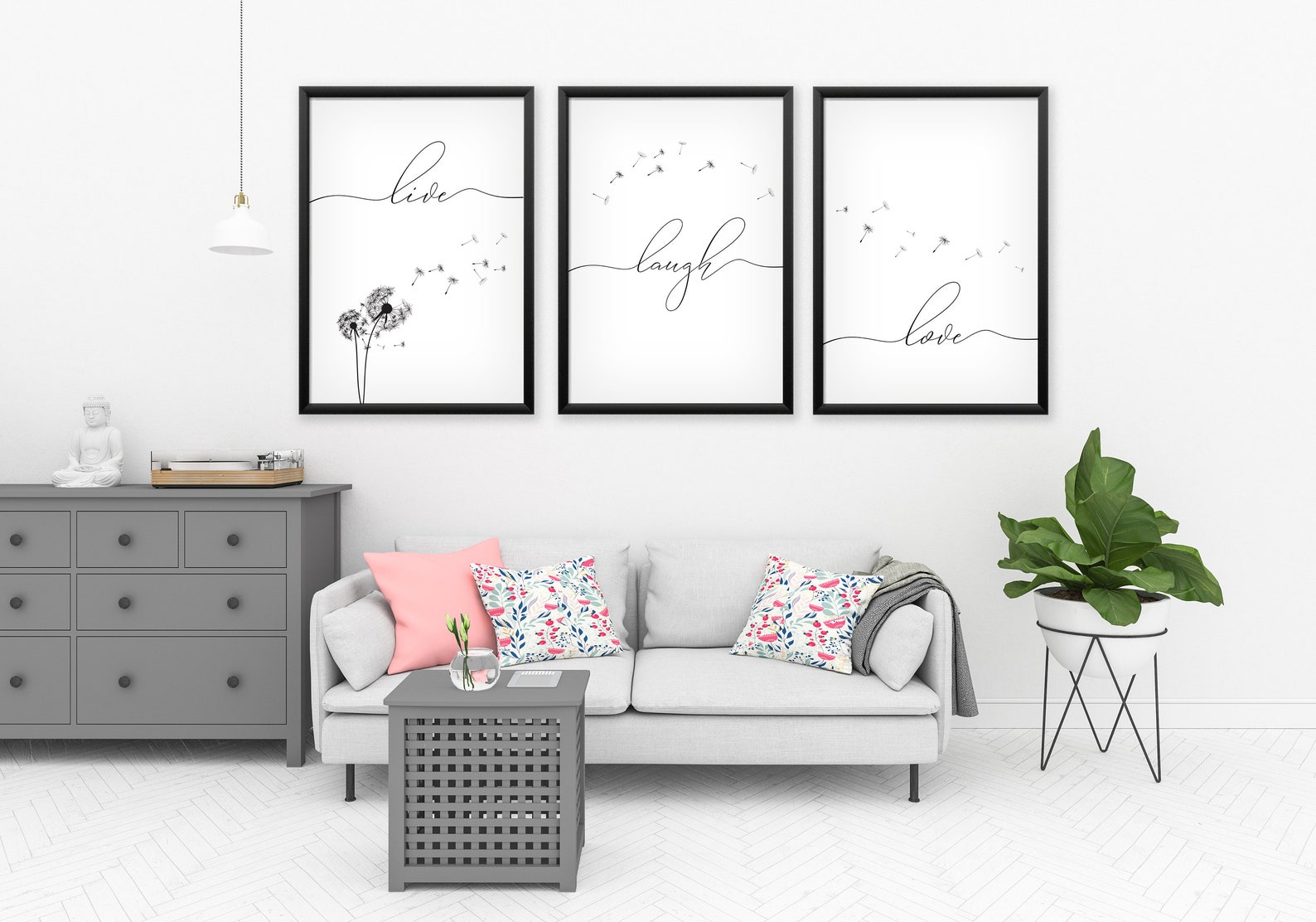 Live Laugh Love Printable Posters set of 3 Above Bed Wall - Etsy