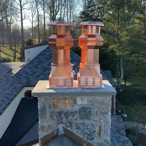 Copper Chimney Pot | Pizza Oven, Fireplace or Barbecue | Riveted 16oz | Any Size
