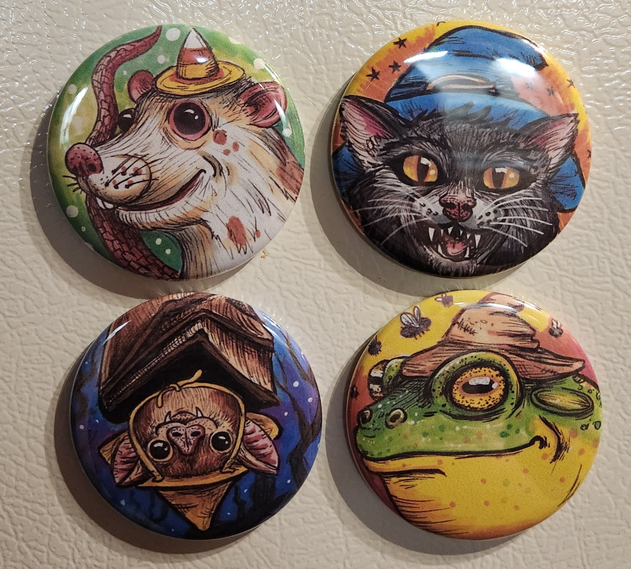 Witch's Familiar Halloween Magnet Set - Etsy