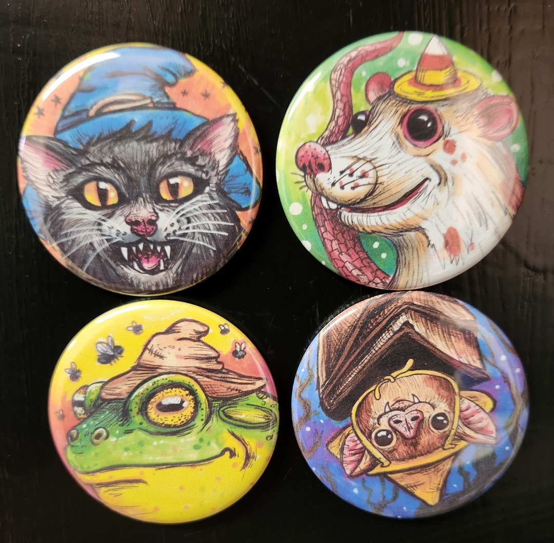 Witch's Familiar Halloween Magnet Set - Etsy