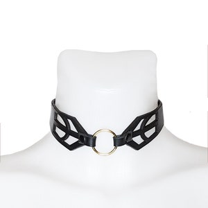 Leather Choker "Blackout"