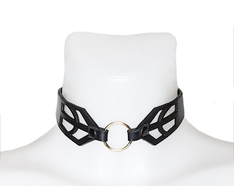 Leather Choker "Blackout"