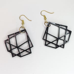 Crystal Art Deco Earrings black