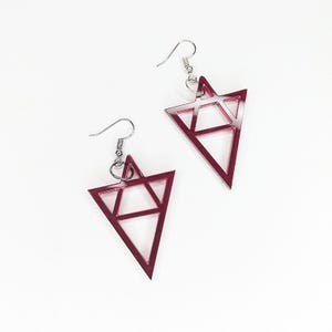 Earth Earrings vegan dark red