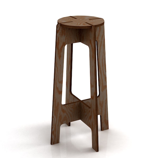 Round bar chair. Digital file for CNC