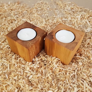 Black alder tea candle holder set of 2 PERUDO