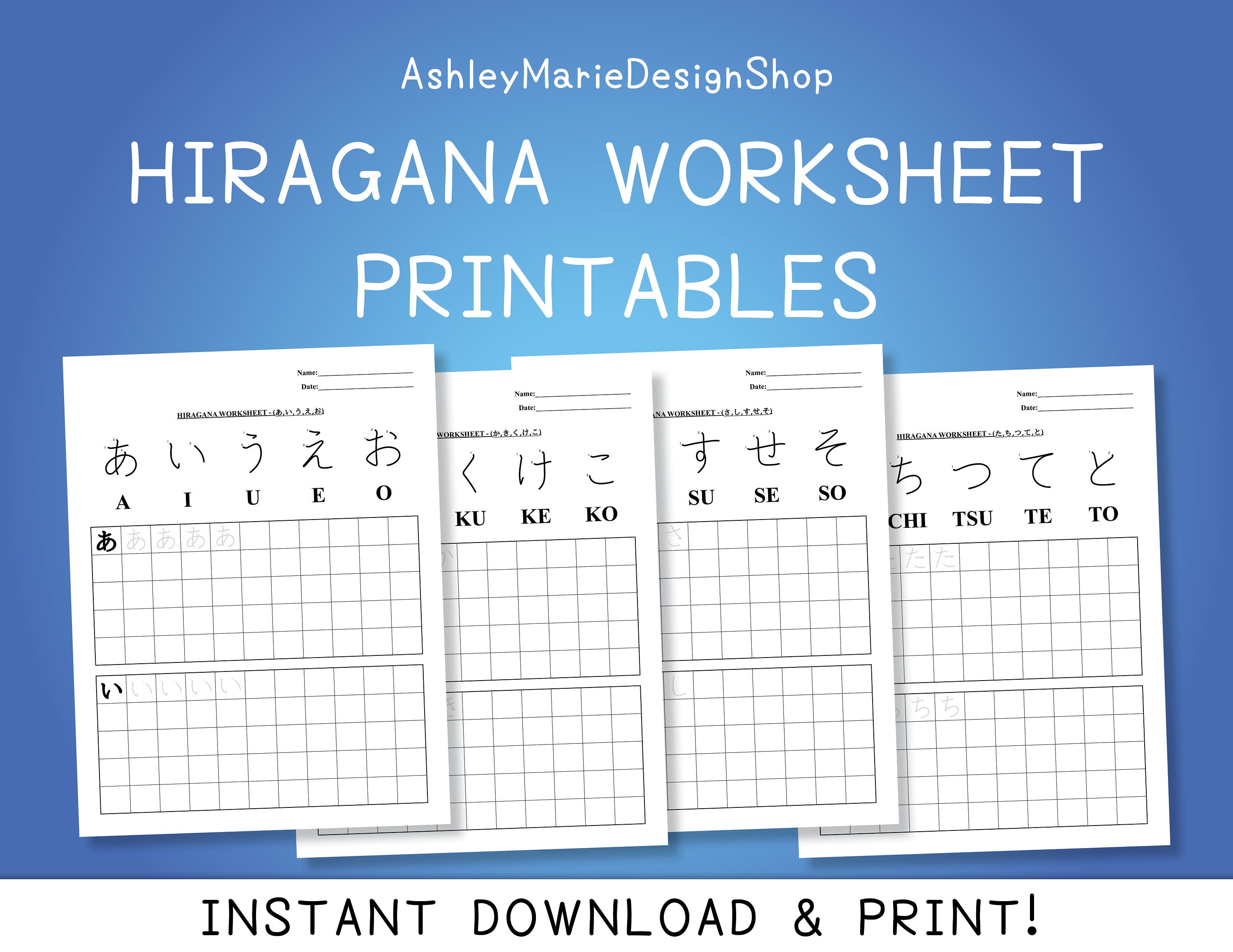 Free Printable Japanese Worksheets