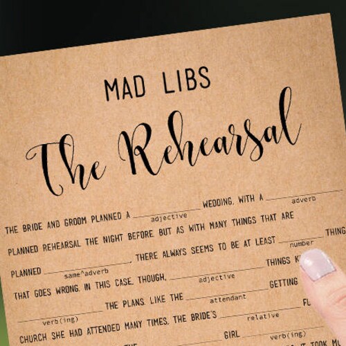 Rustic Engagement Mad Libs DIY Printable New Mr and Mrs Party - Etsy