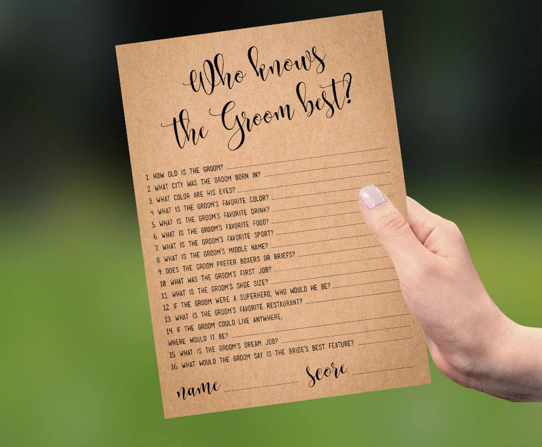 Rustic Who Knows the Groom Best Game Printable Template Instant ...
