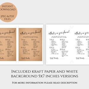 What's in Your Phone Game Printable Rustic Whats on Your Phone Cards ...