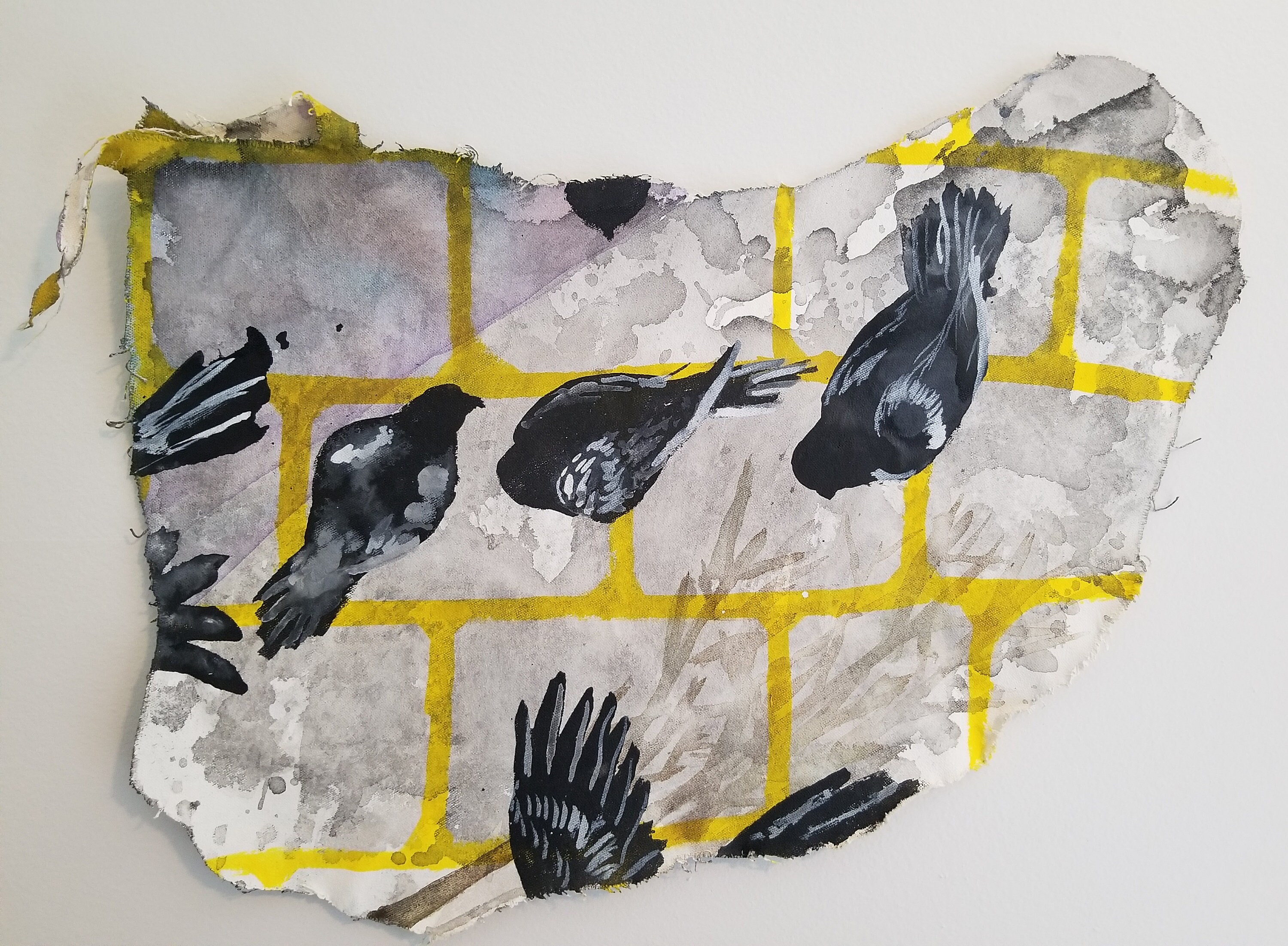 Pigeon in a puddle painting#3
