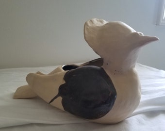 Ceramic pigeon planter sculpture slipcast porcelain handmade: Rex