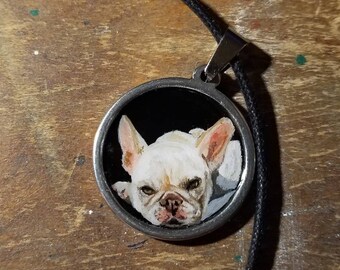 Handpainted Realistic Pet Portrait Pendant Charm Necklace Personalized Valentine Gift