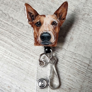 HANDCOLORED • Personalized Pet Portrait Badge Reel