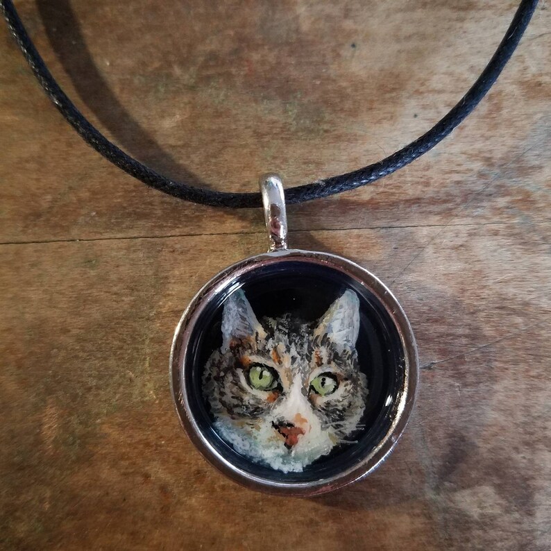 Custom Handpainted Pet Portrait Pendant Charm Necklace Etsy