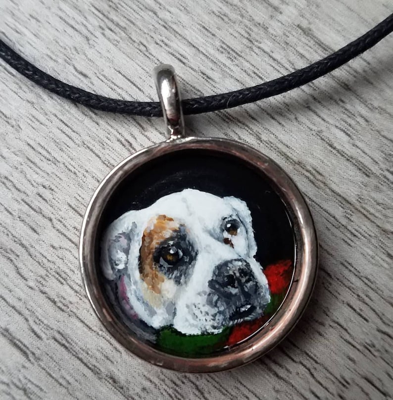 Custom Handpainted Pet Portrait Pendant Charm Necklace Etsy