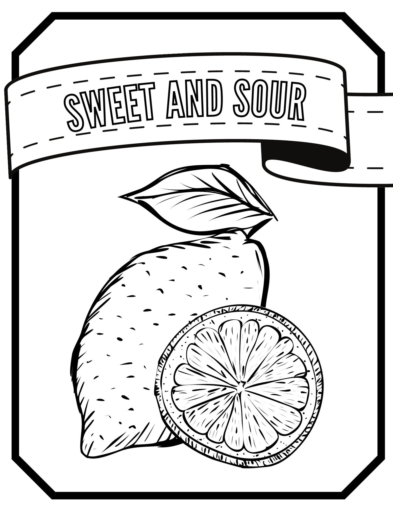 Printable Lemon Coloring Pages Lemon Coloring/ Adult Coloring Etsy