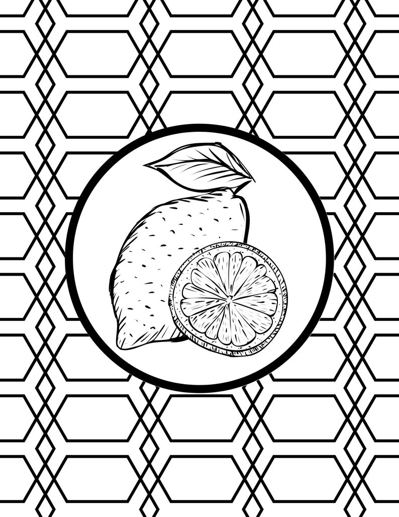Printable Lemon Coloring Pages- Lemon Coloring/ Adult Coloring Pages ...