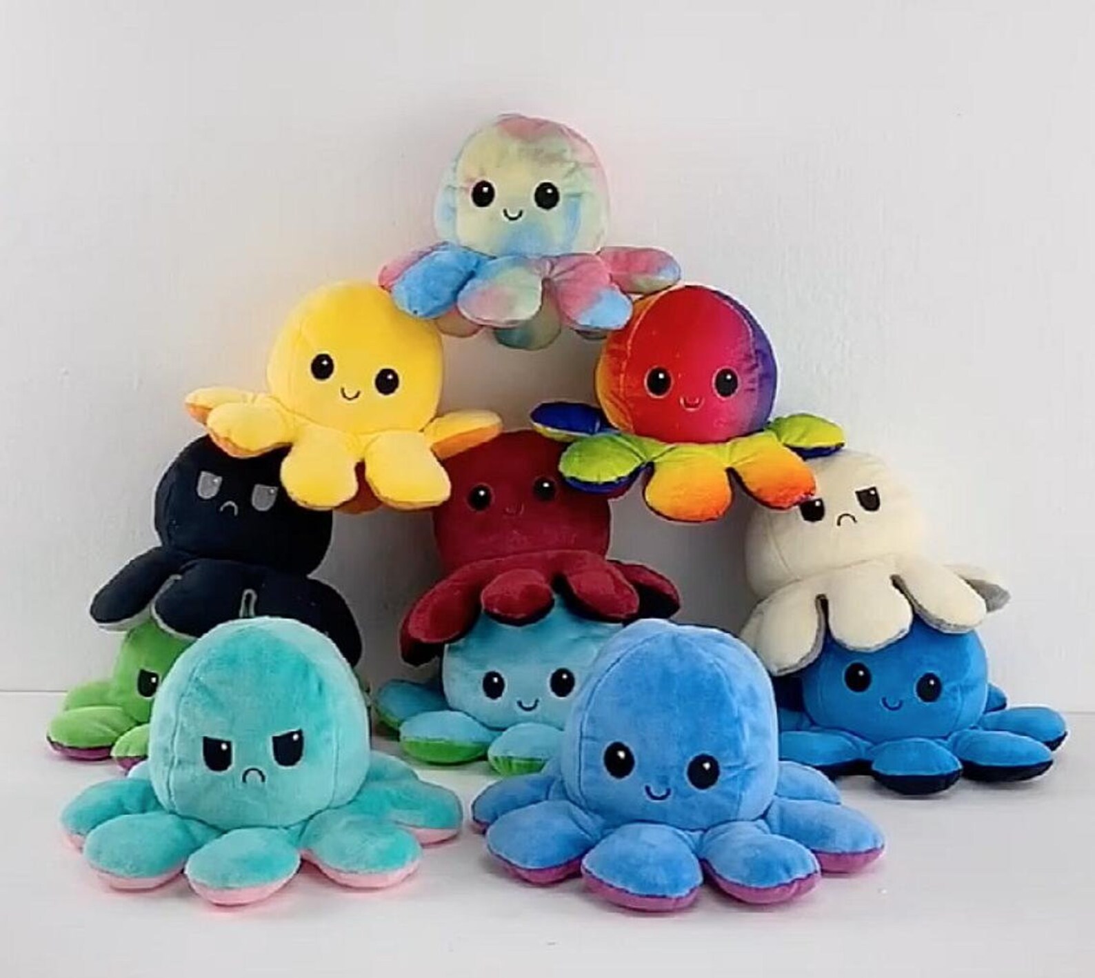 reversible mood plush octopus